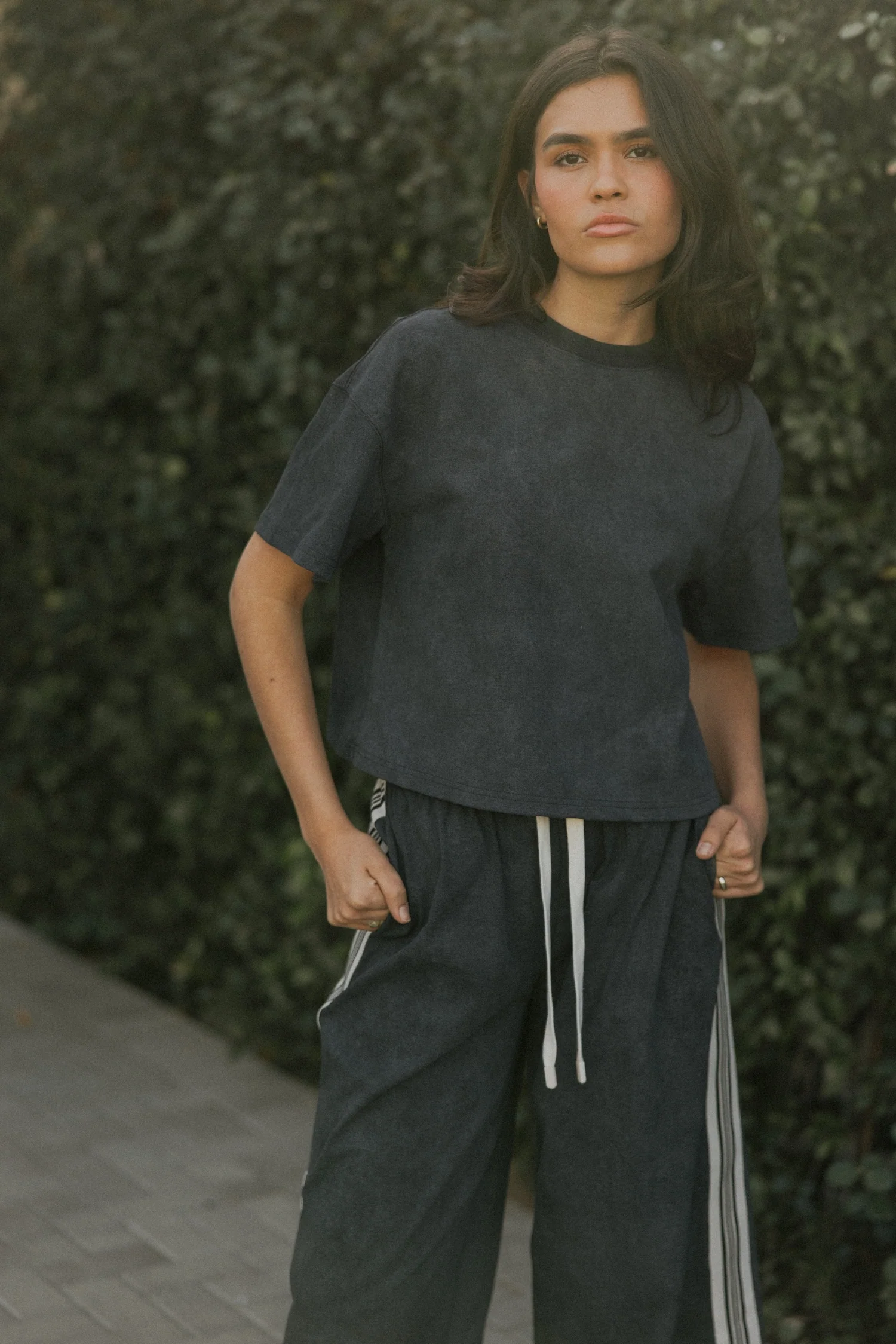 Essential Cotton Boxy Tee | Acid Wash Black - Image 6