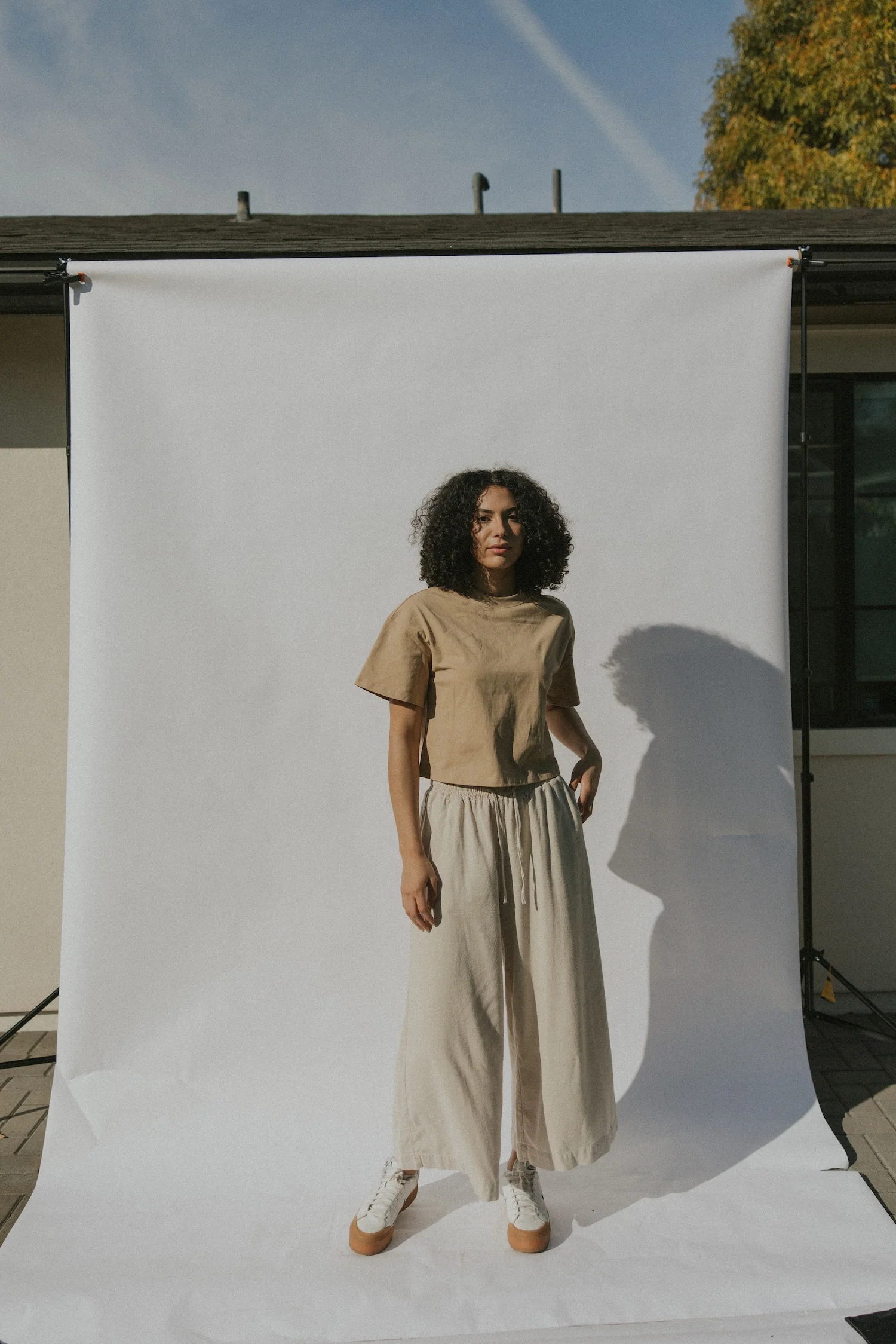 Essential Cotton Boxy Tee | Acid Wash Camel - Image 6