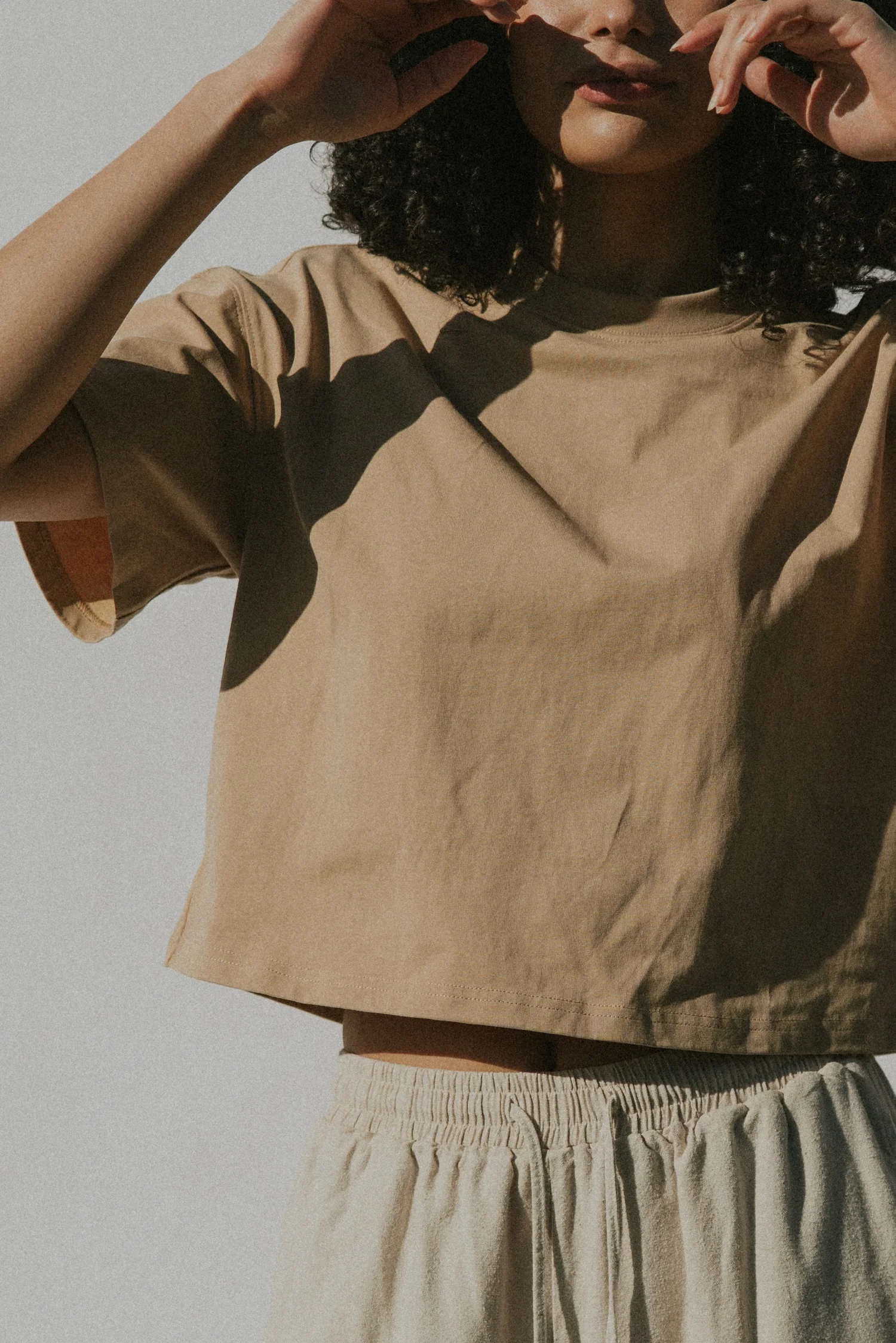 Essential Cotton Boxy Tee | Acid Wash Camel - Image 8