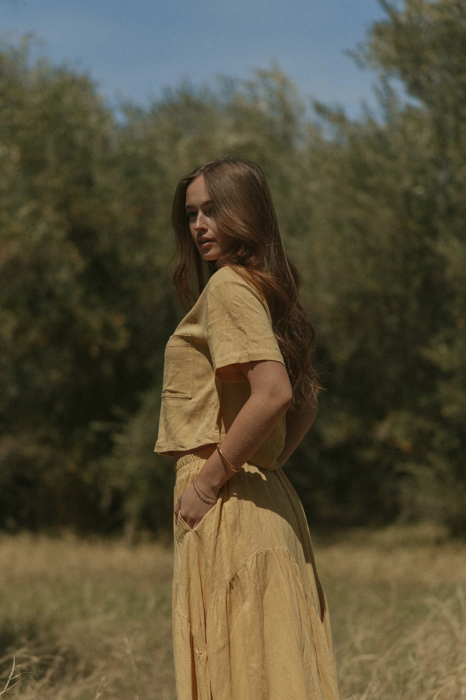 Isla Top in Honey | Linen Short Sleeve Blouse - Image 7
