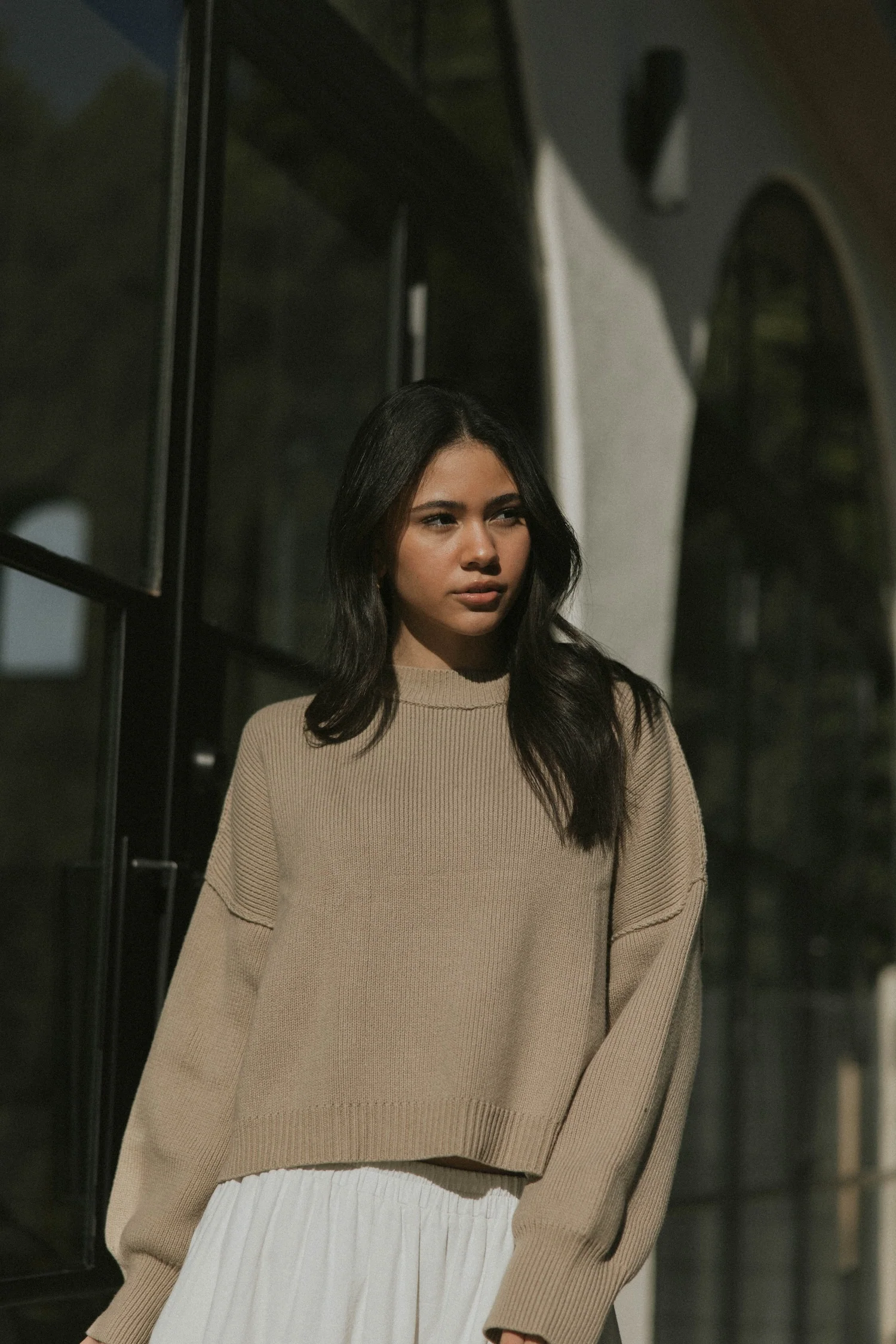 Juneau Sweater in Alabaster | Women's Brown Sweater - Image 4