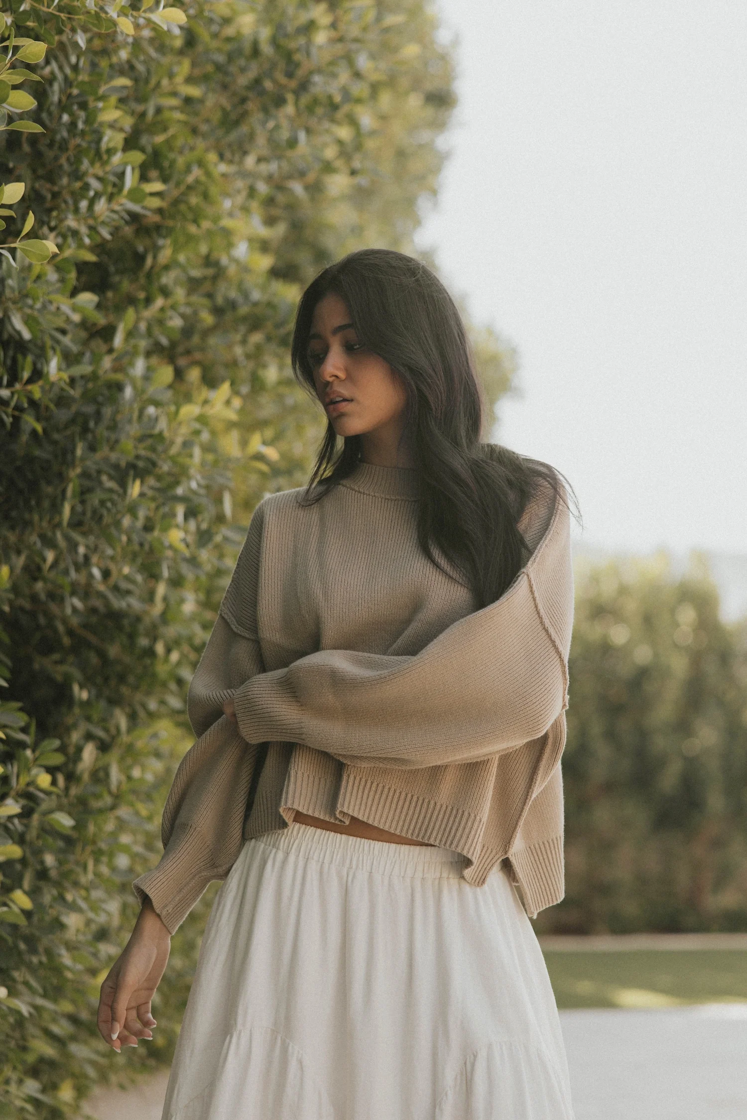 Juneau Sweater in Alabaster | Women's Brown Sweater - Image 7
