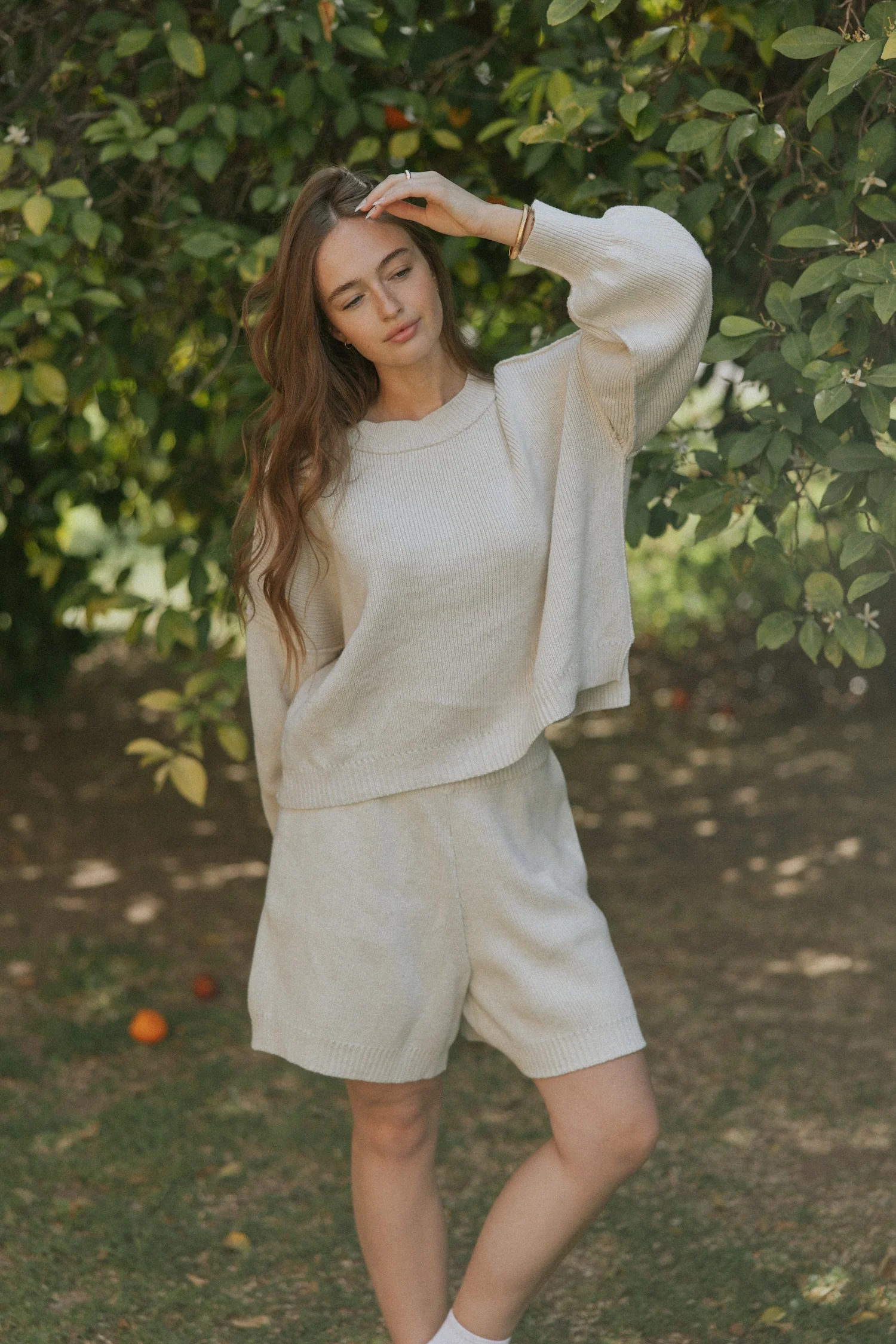 Juneau Shorts in Fawn | Sweater Shorts - Image 4