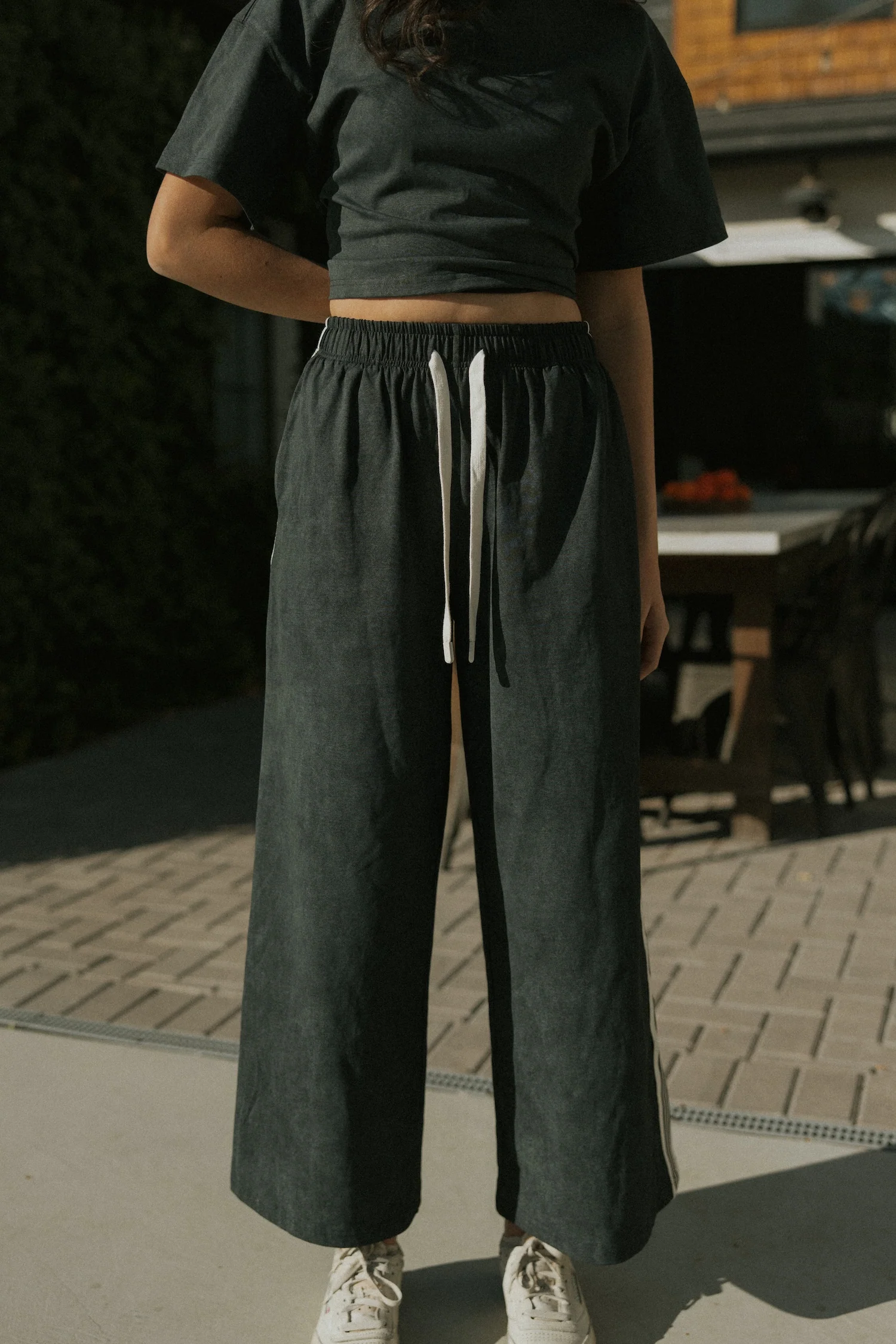 Kate Cotton Track Pant | Acid Wash Black - Image 5