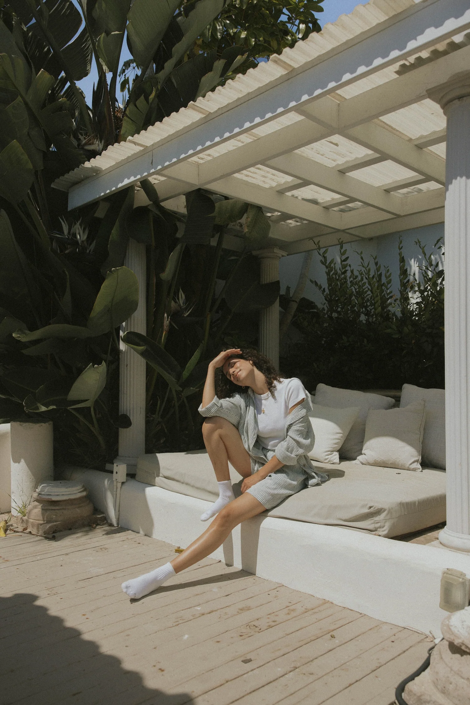 Hampton Shorts in Azul | Women's Striped Boxer Shorts - Image 5