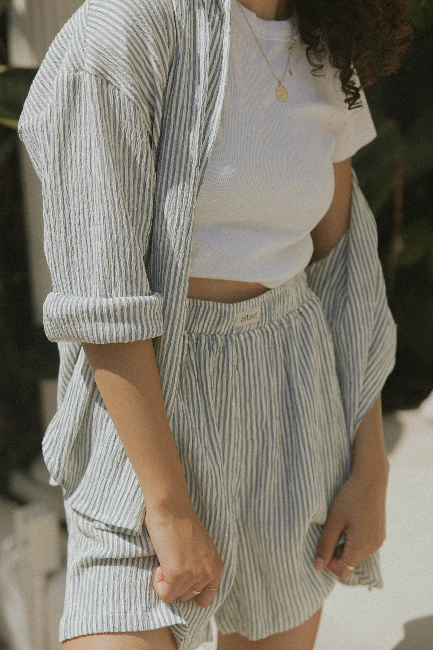 Hampton Shorts in Azul | Women's Striped Boxer Shorts - Image 7