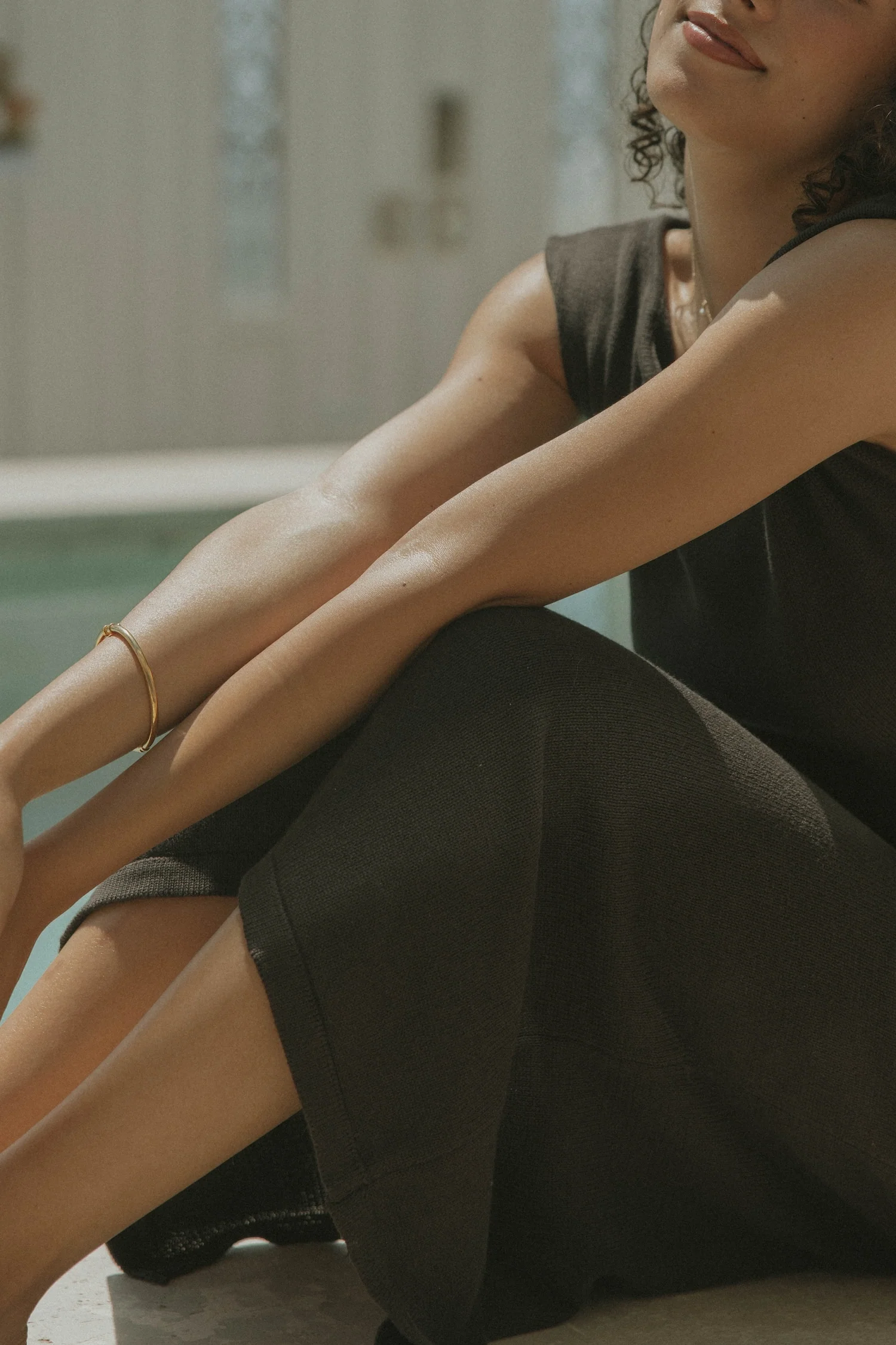 Ophelia in Midnight | Black Sweater Knit Dress - Image 8