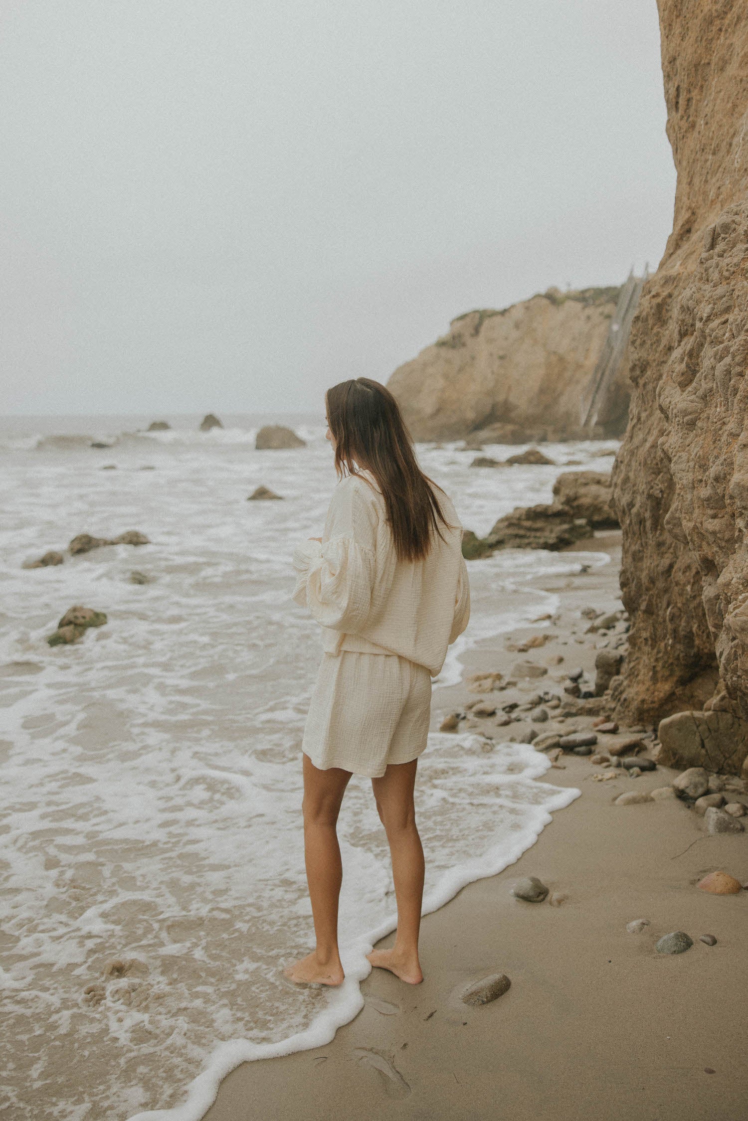 Tulum Shorts in Cream | Women's Muslin Shorts - Image 5