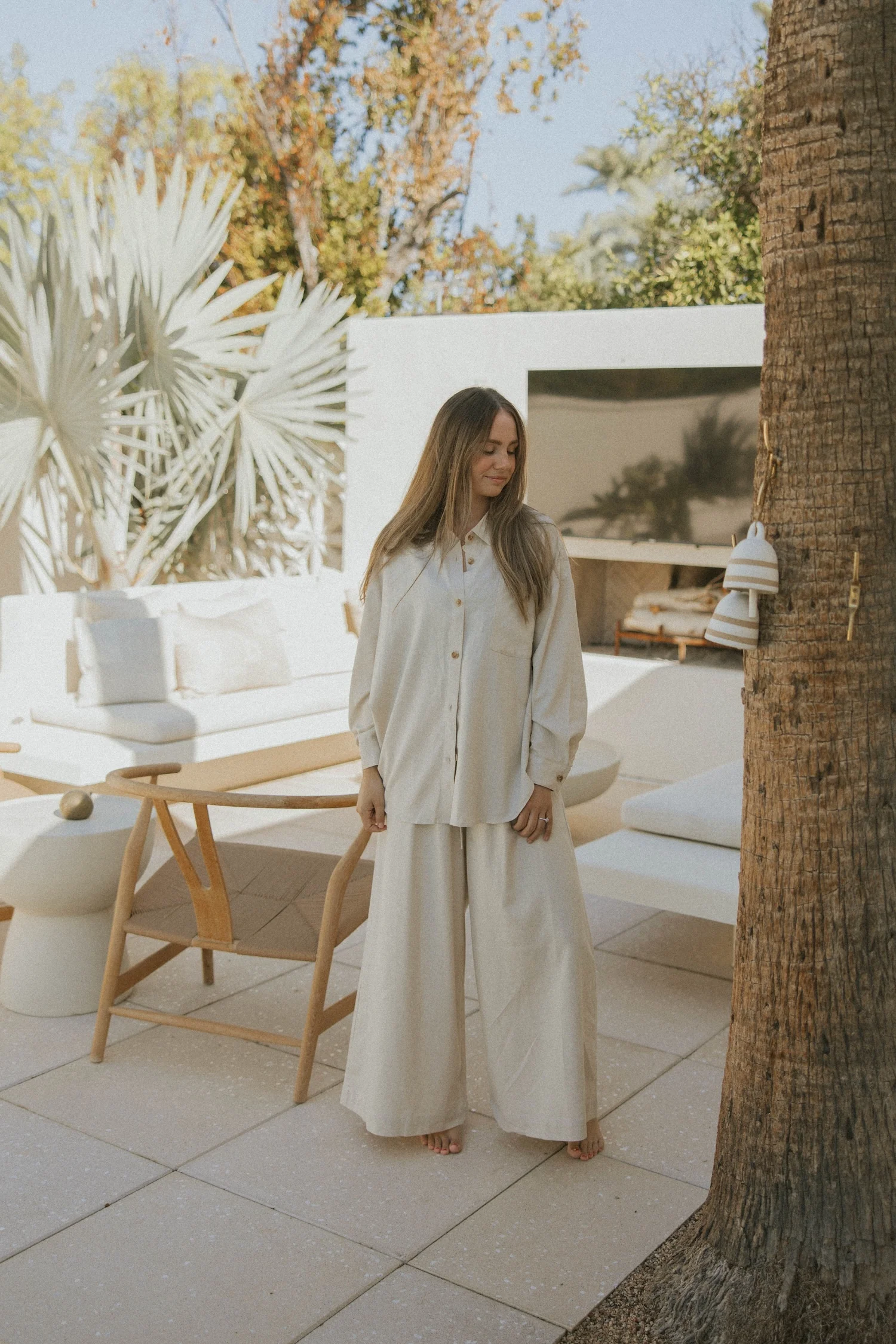 Aspen Pant in Natural | Wide Leg Linen Pants - Image 7