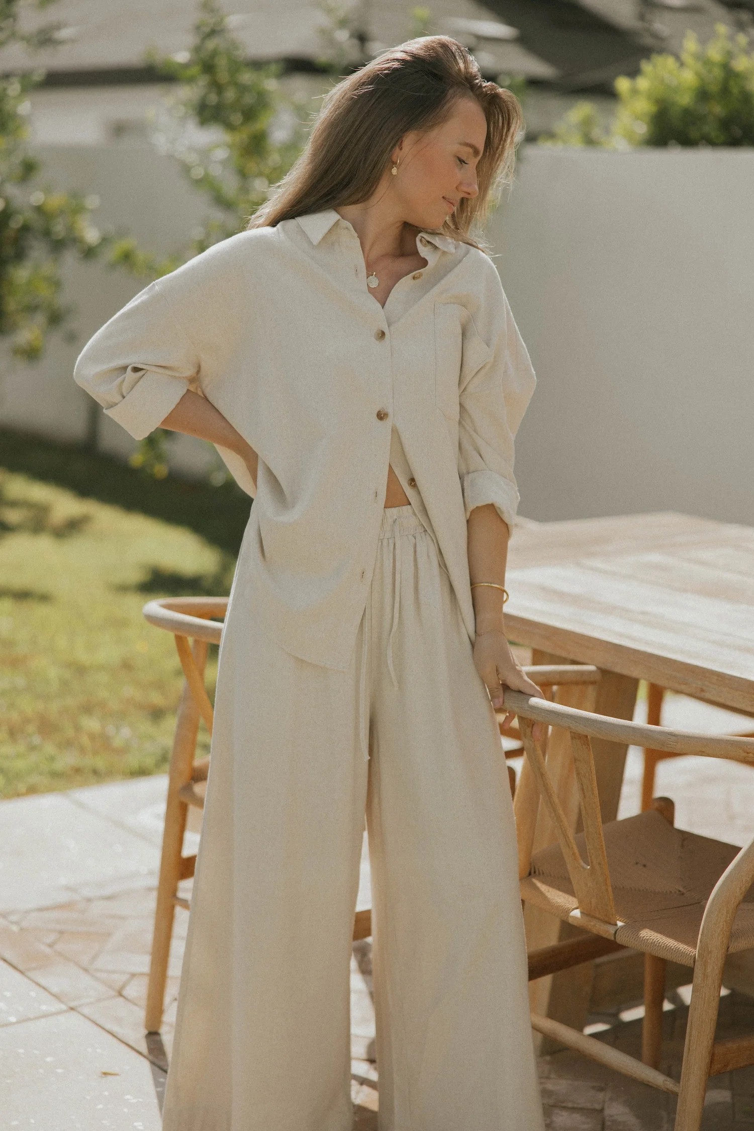 Aspen Pant in Natural | Wide Leg Linen Pants - Image 8