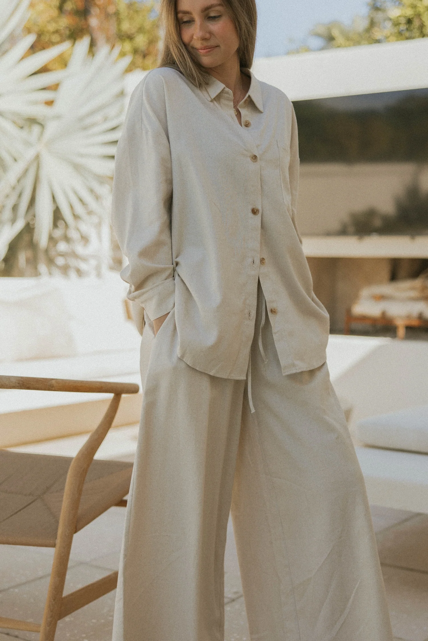 Aspen Top in Natural | Button Down Linen Top - Image 5