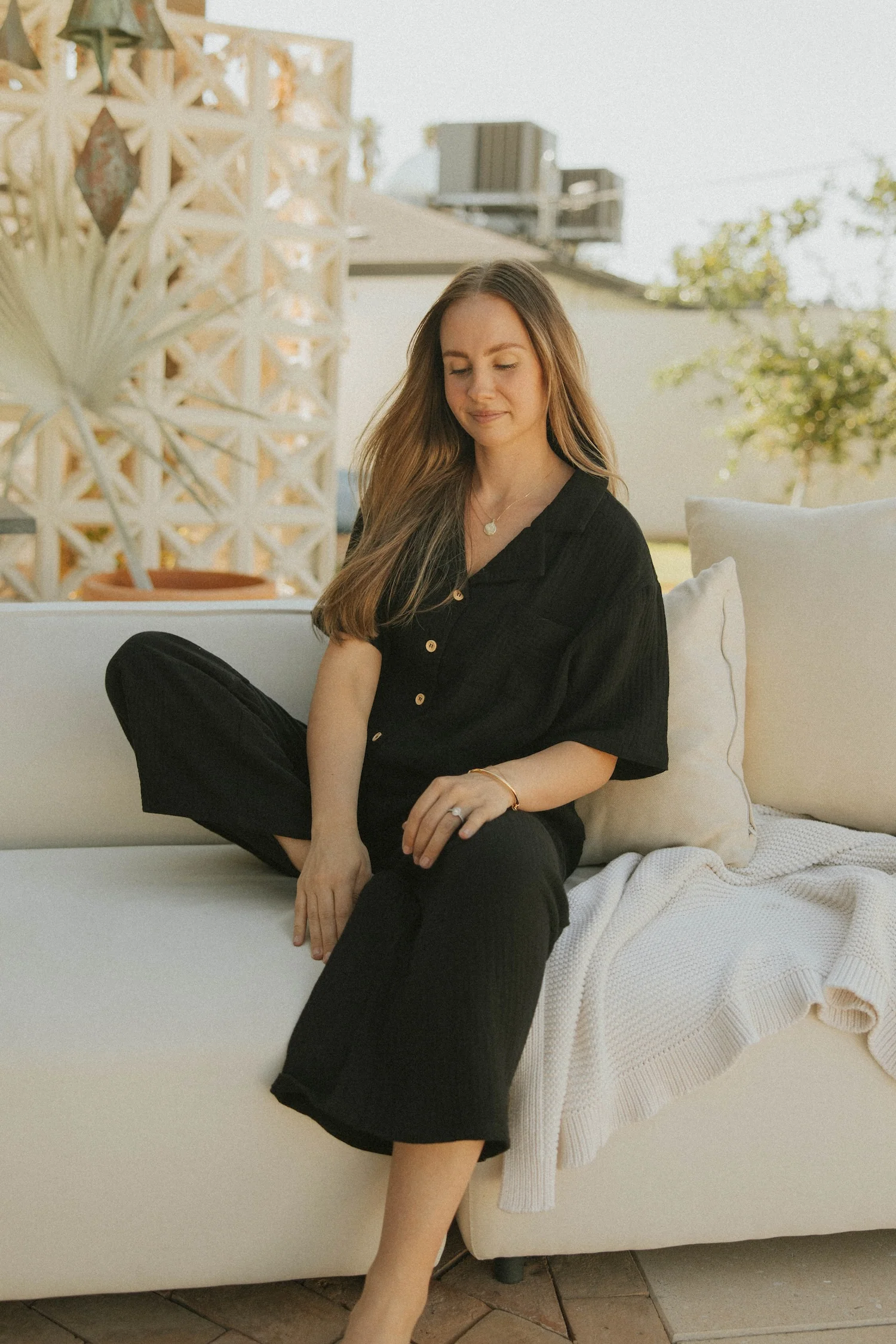 Carmen Top in Black | Black Gauze Button Down Top - Image 5