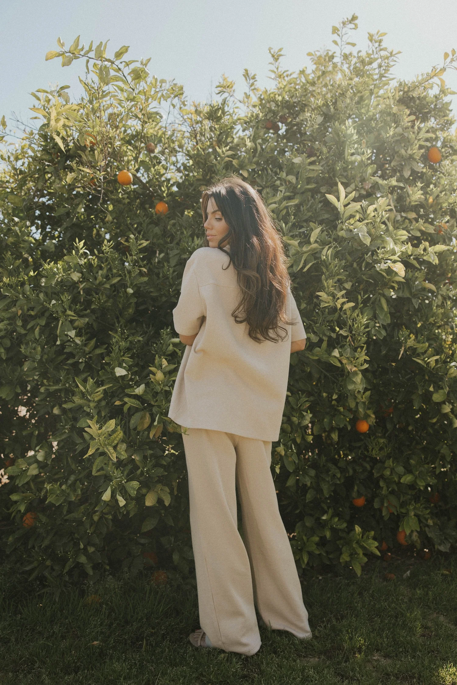 Haley Waffle Knit Button Down | Almond - Image 8
