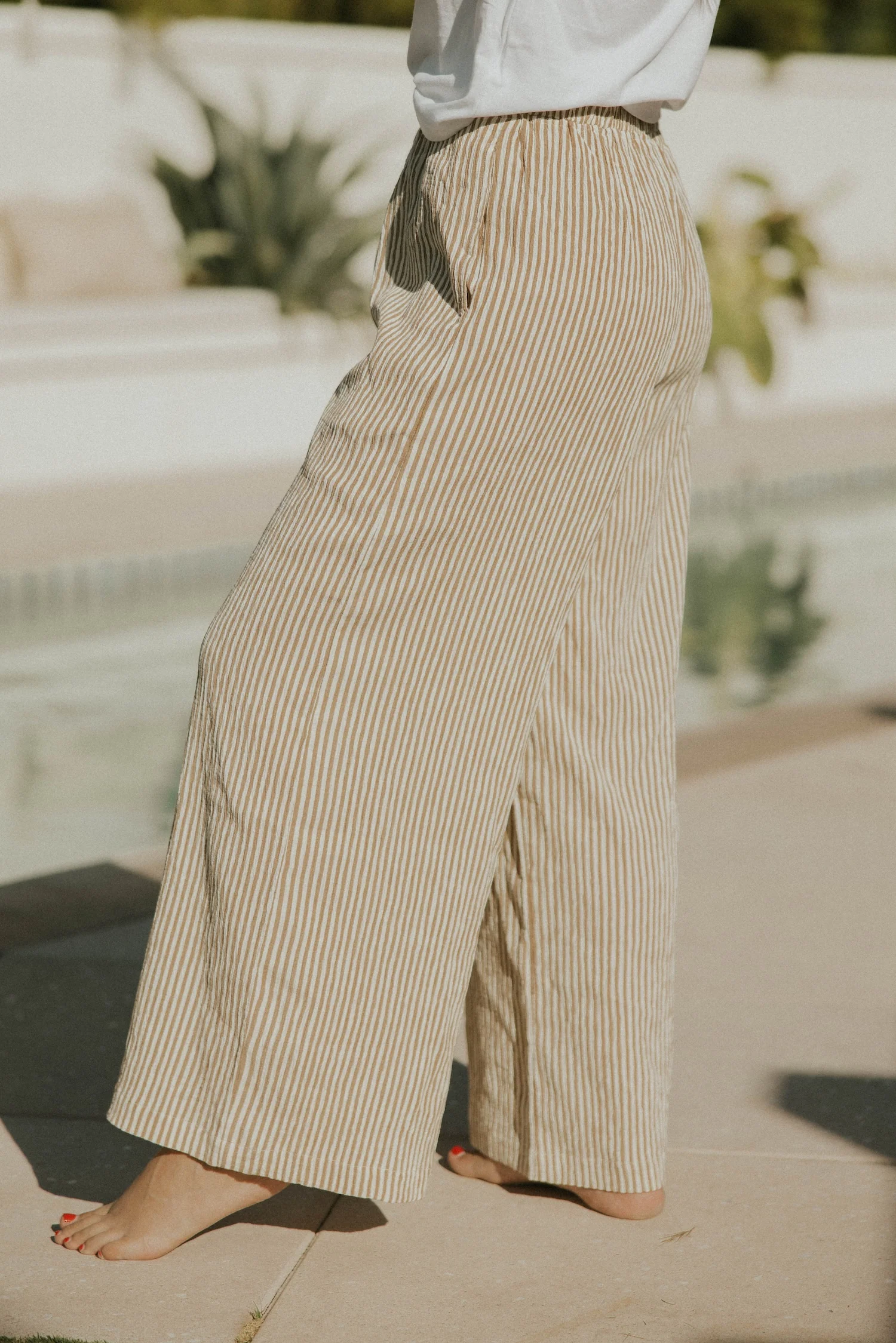 Hampton Pant in Umber | Women's Pinstripe Pants - Image 6