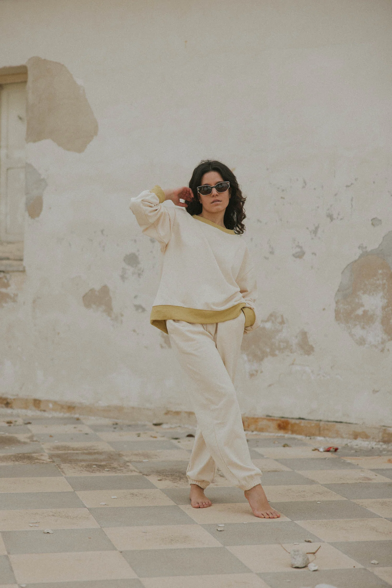 Mia Jogger Sweat Pant | Cream - Image 3