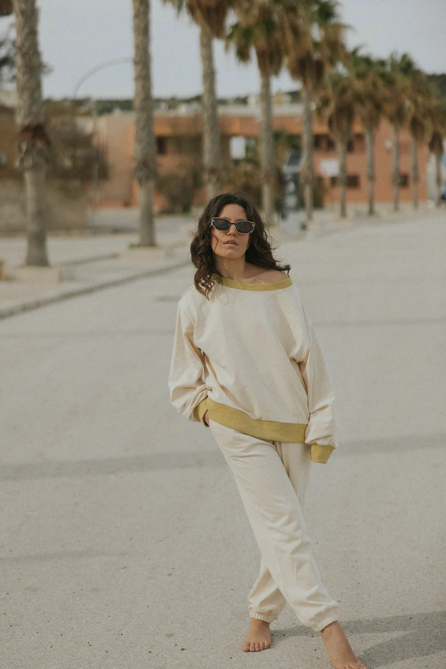Mia Jogger Sweat Pant | Cream - Image 6