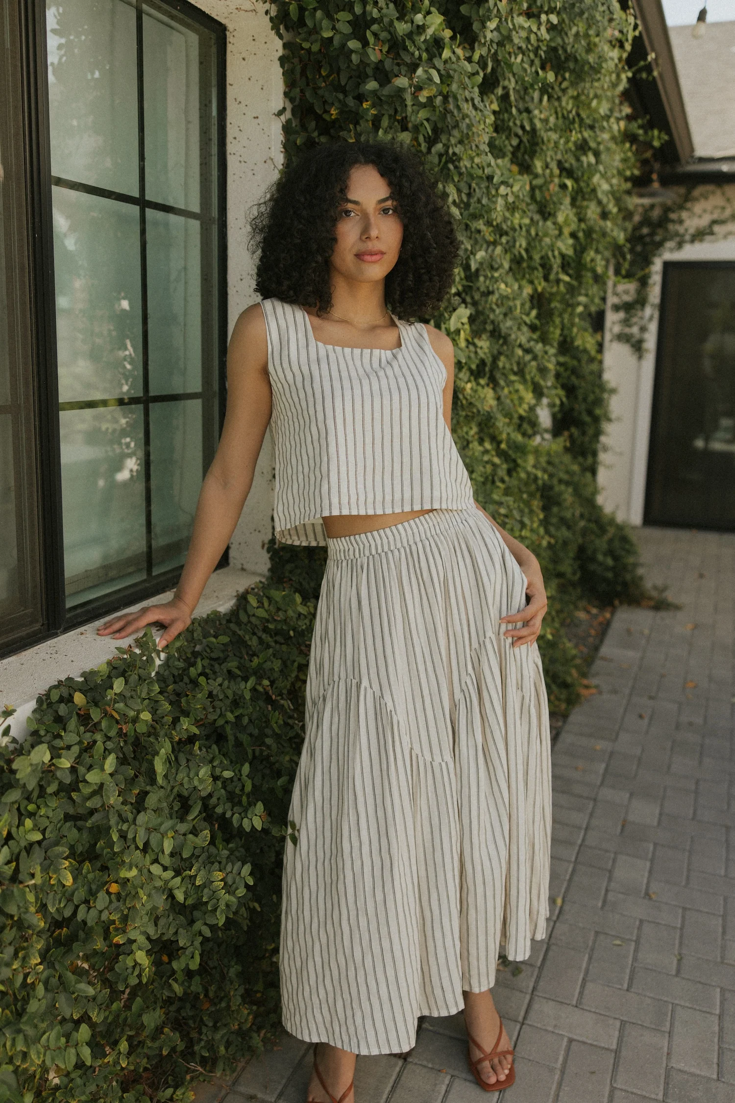 Newport Skirt in Pinstripe | Maxi Skirt - Image 3