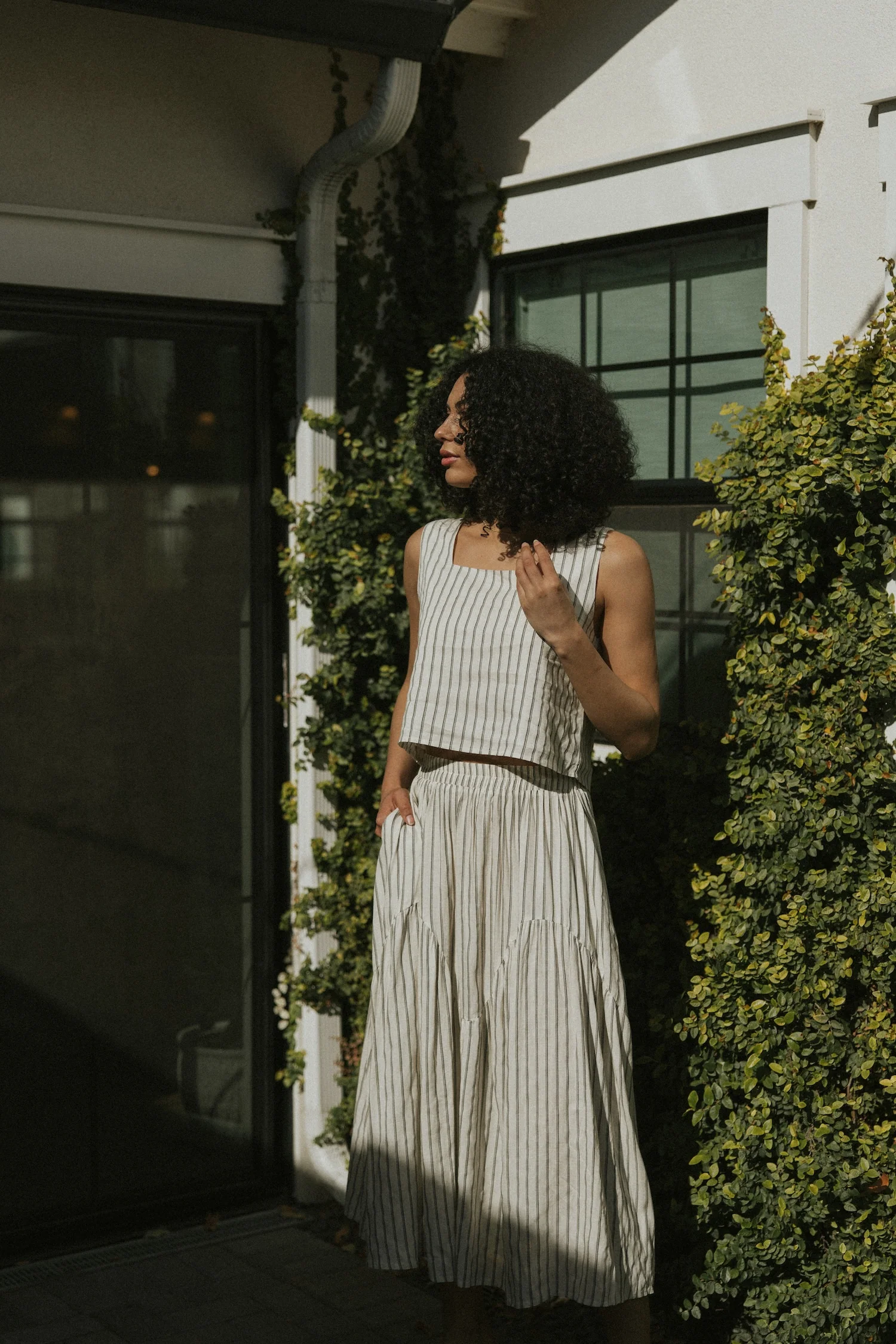 Newport Top in Pinstripe | Short Sleeve Tank - Image 5