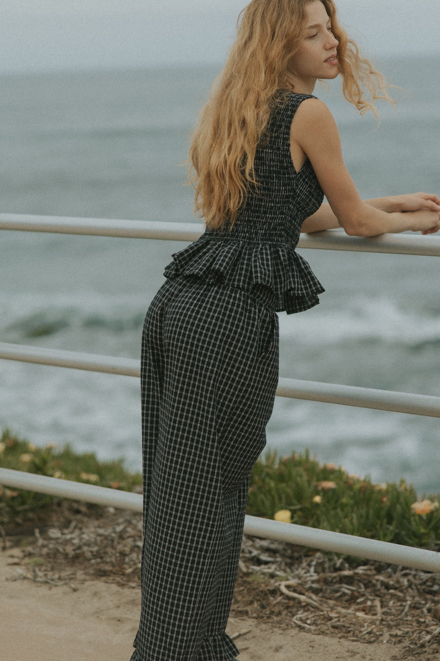 Nova Pants in Obsidian | Plaid Wide Leg Pants - Image 6