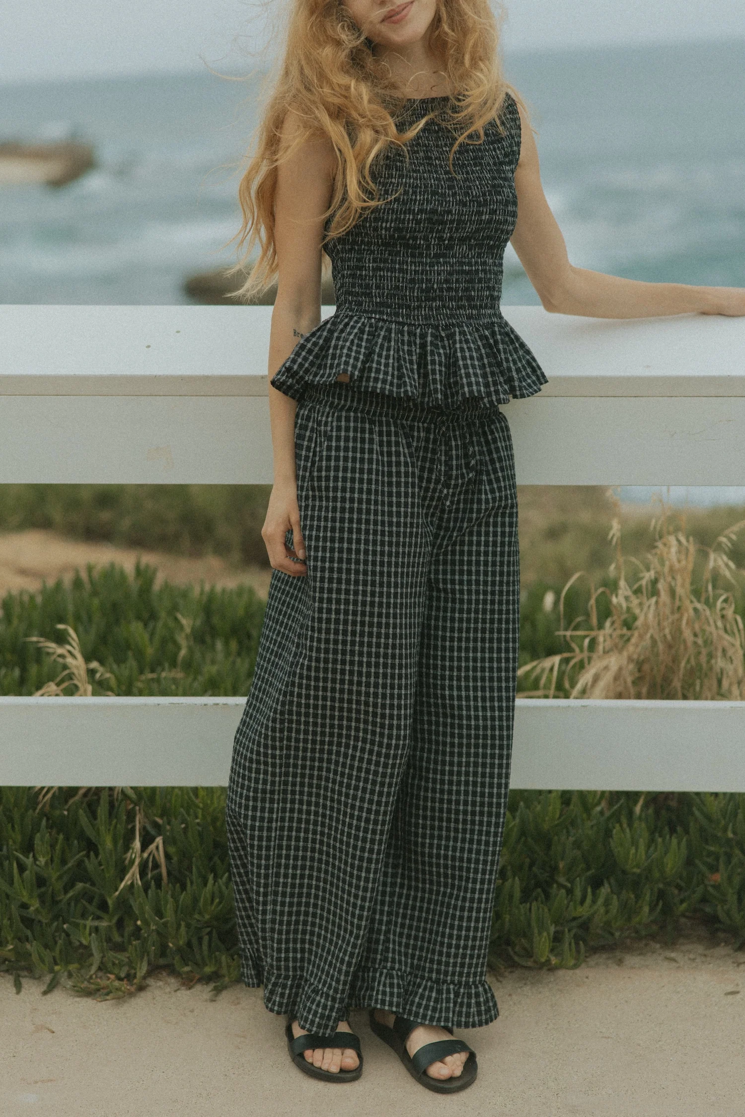 Nova Pants in Obsidian | Plaid Wide Leg Pants - Image 7