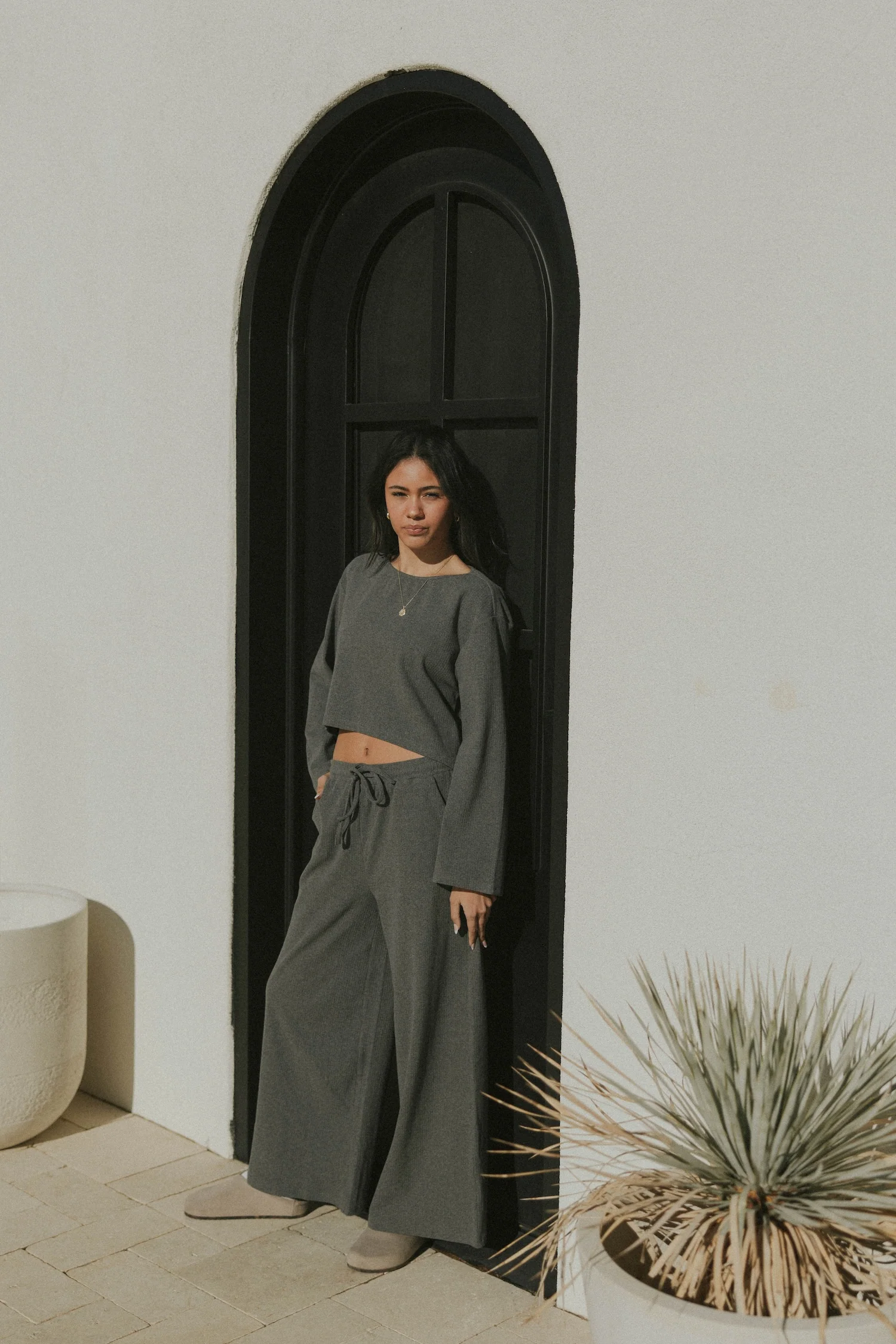 Zoe Thermal Ribbed Pant | Charcoal - Image 6